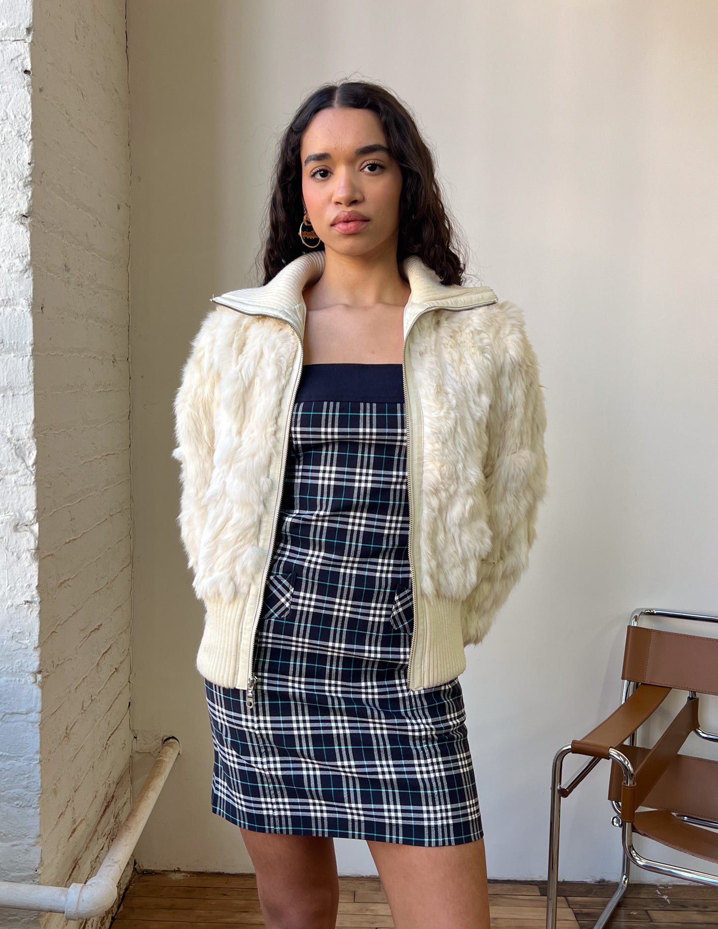 Wilson's Leather White Fur Jacket