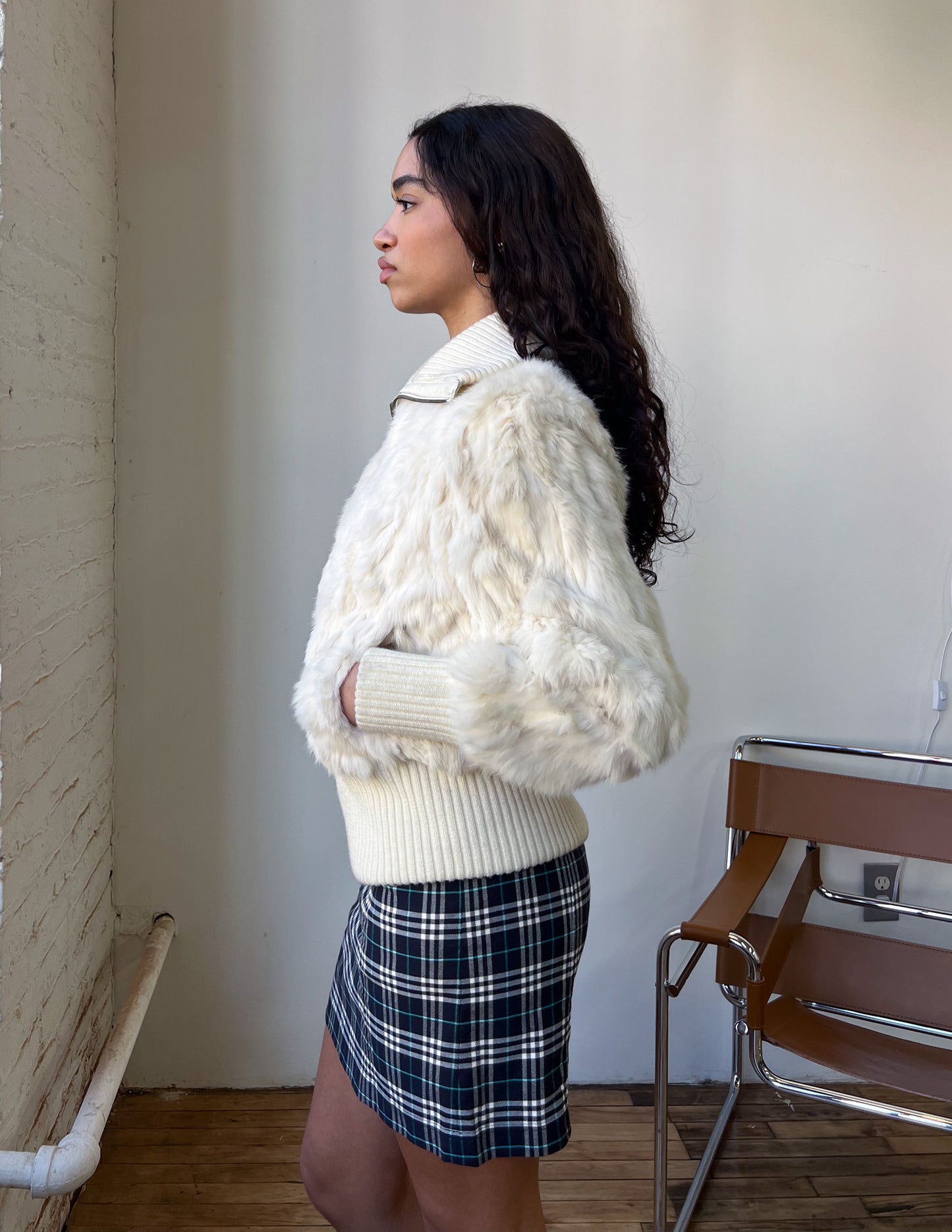 Wilson's Leather White Fur Jacket