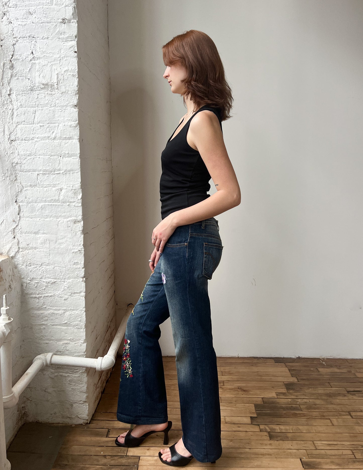 Y2K Floral Embroidered Jeans