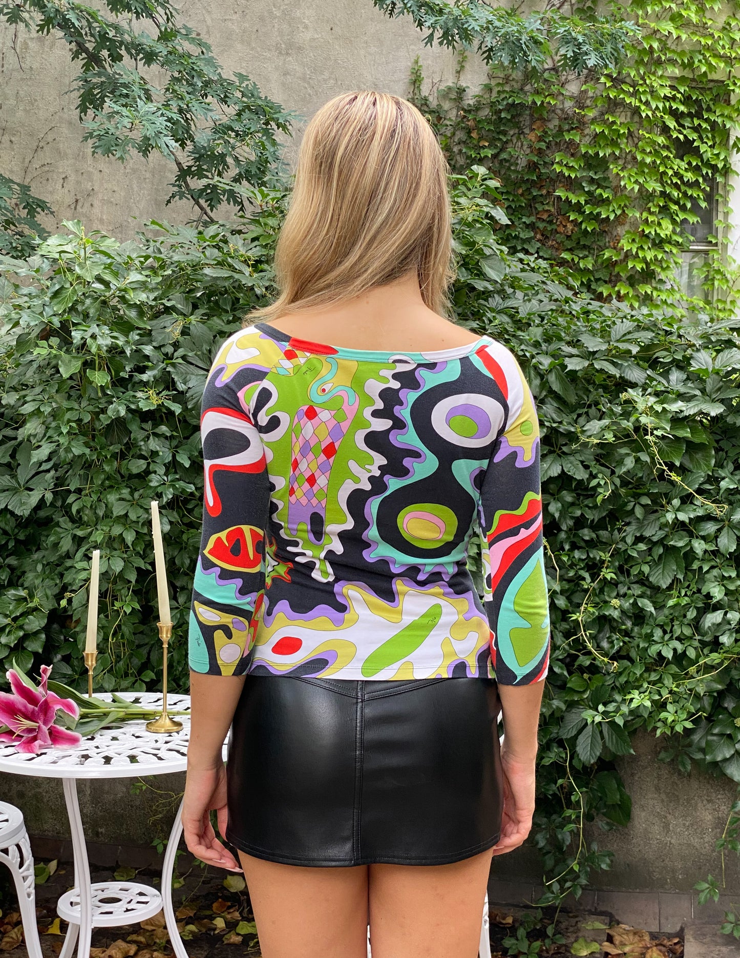 Emilio Pucci Off Shoulder All Over Print Top