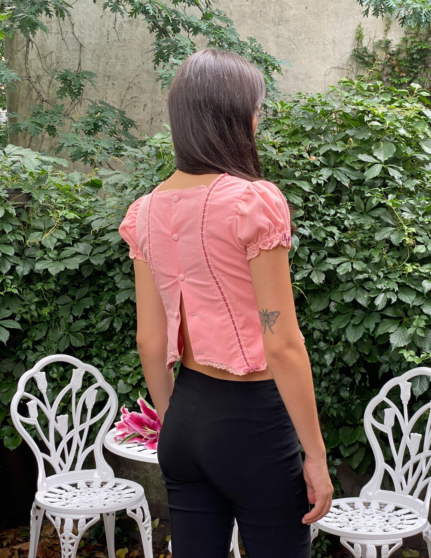 Vintage Shirley Temple Pink Corset Style Top Sourced in Japan