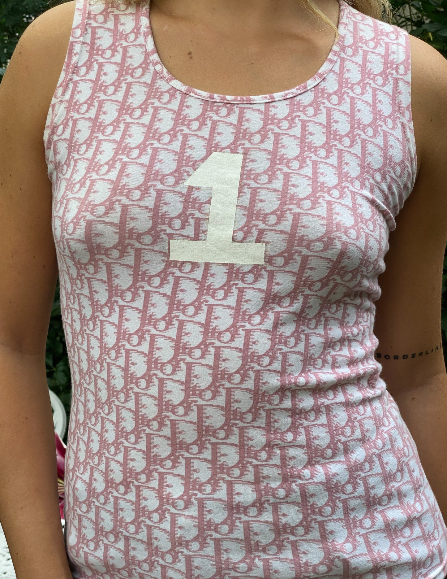 Pink Christian Dior Diorissimo Trotter Print Tank