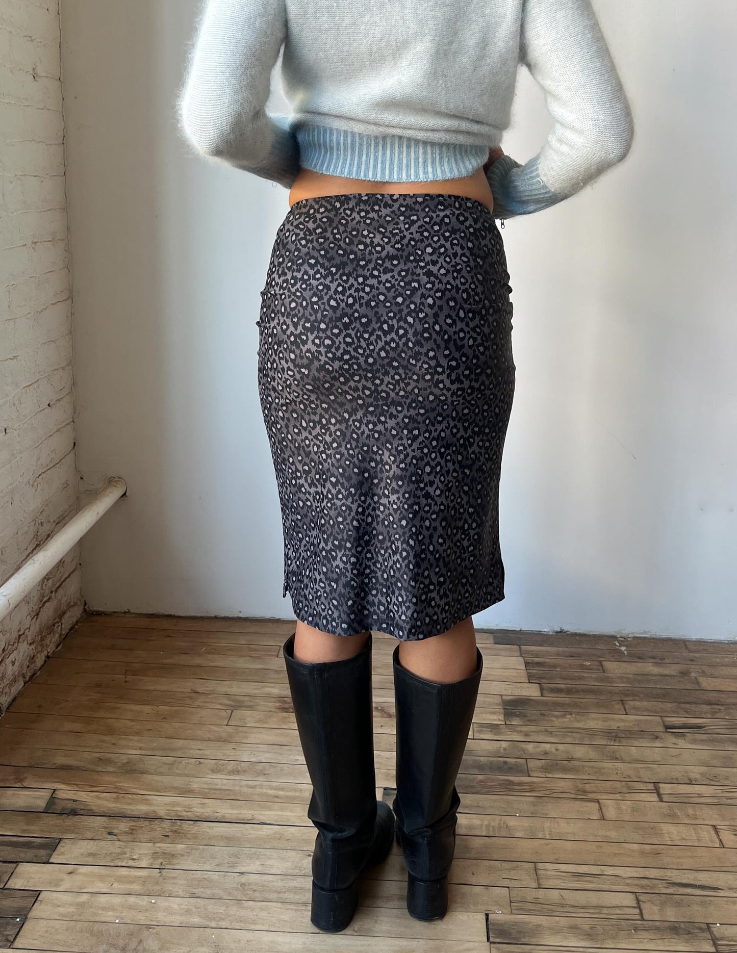 Betsey Johnson Leopard Midi Skirt