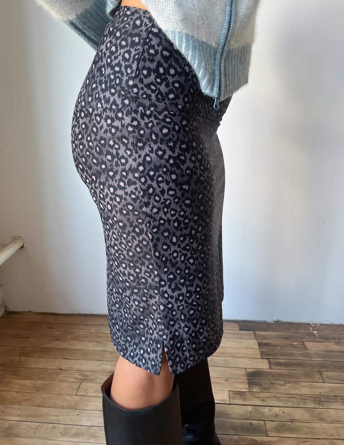 Betsey Johnson Leopard Midi Skirt