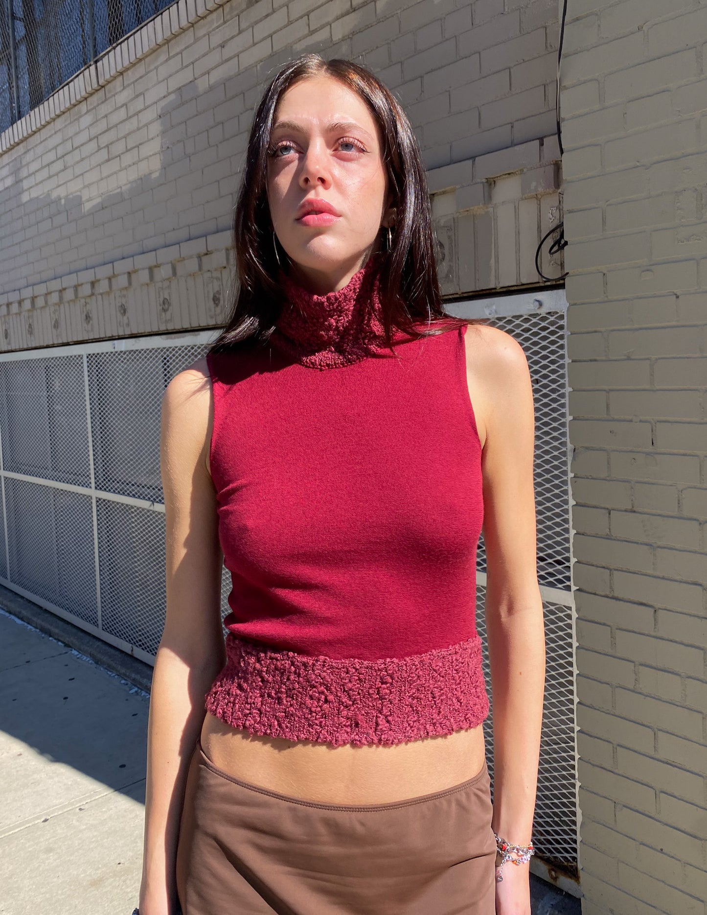 Christian Dior Raspberry Turtleneck Tank