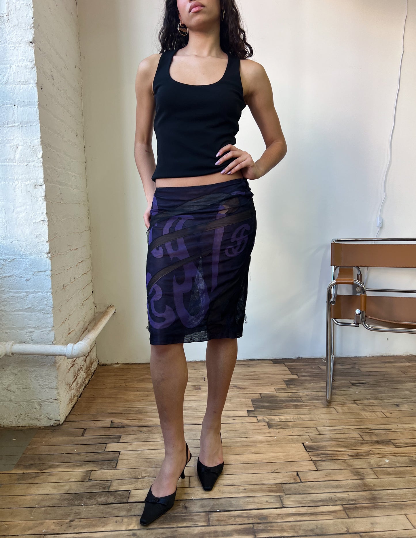 Fendi Multi Sheer Mesh Skirt