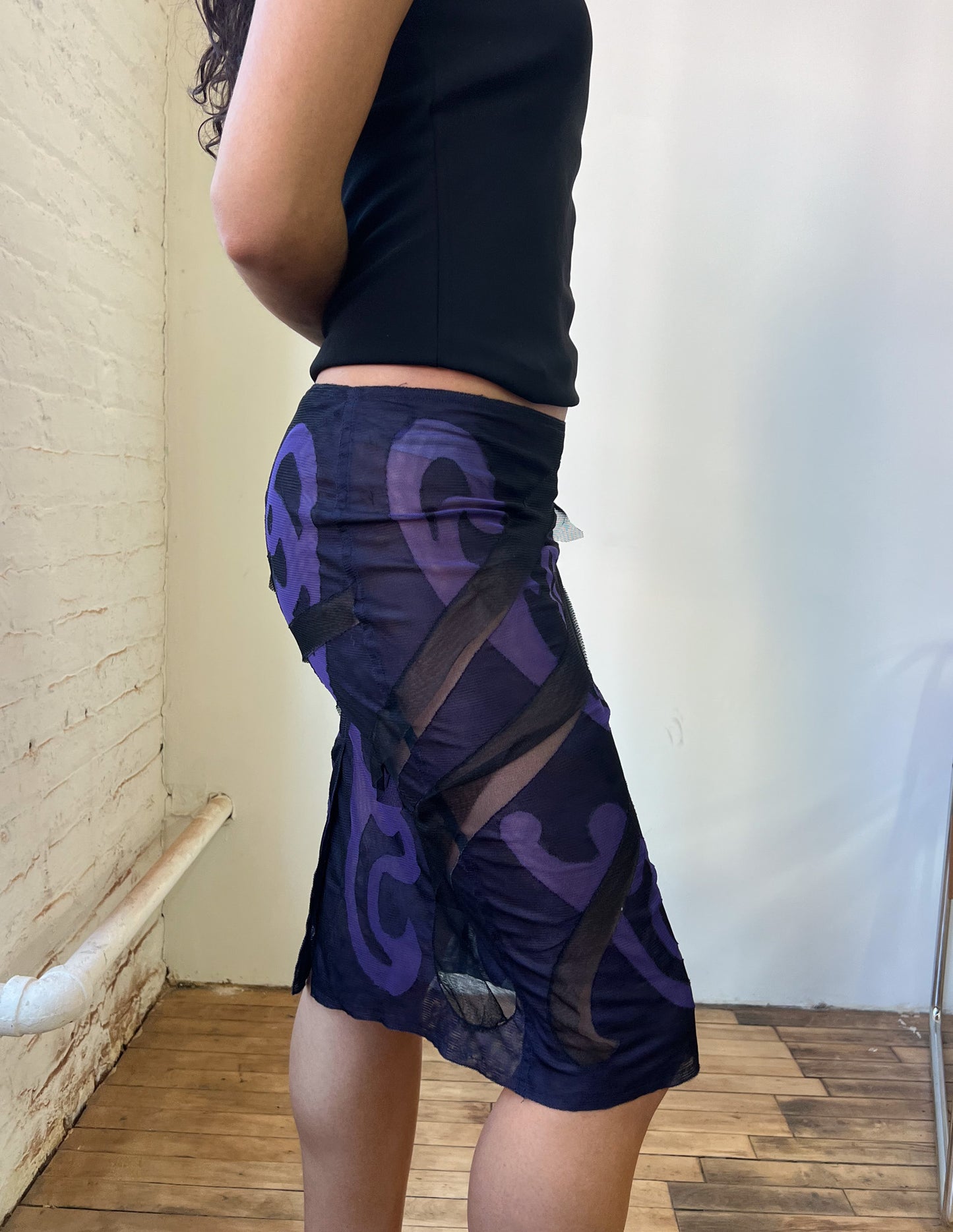 Fendi Multi Sheer Mesh Skirt