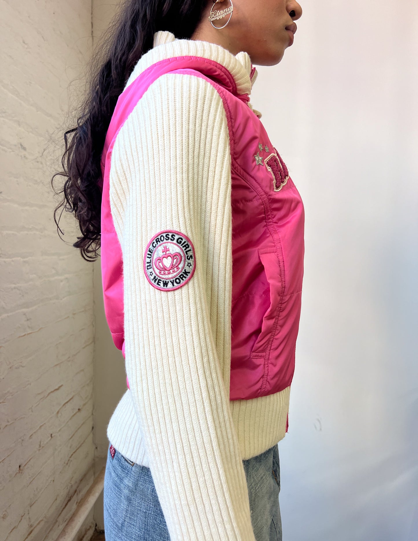 Blue Cross Pink Puffer Zip Up