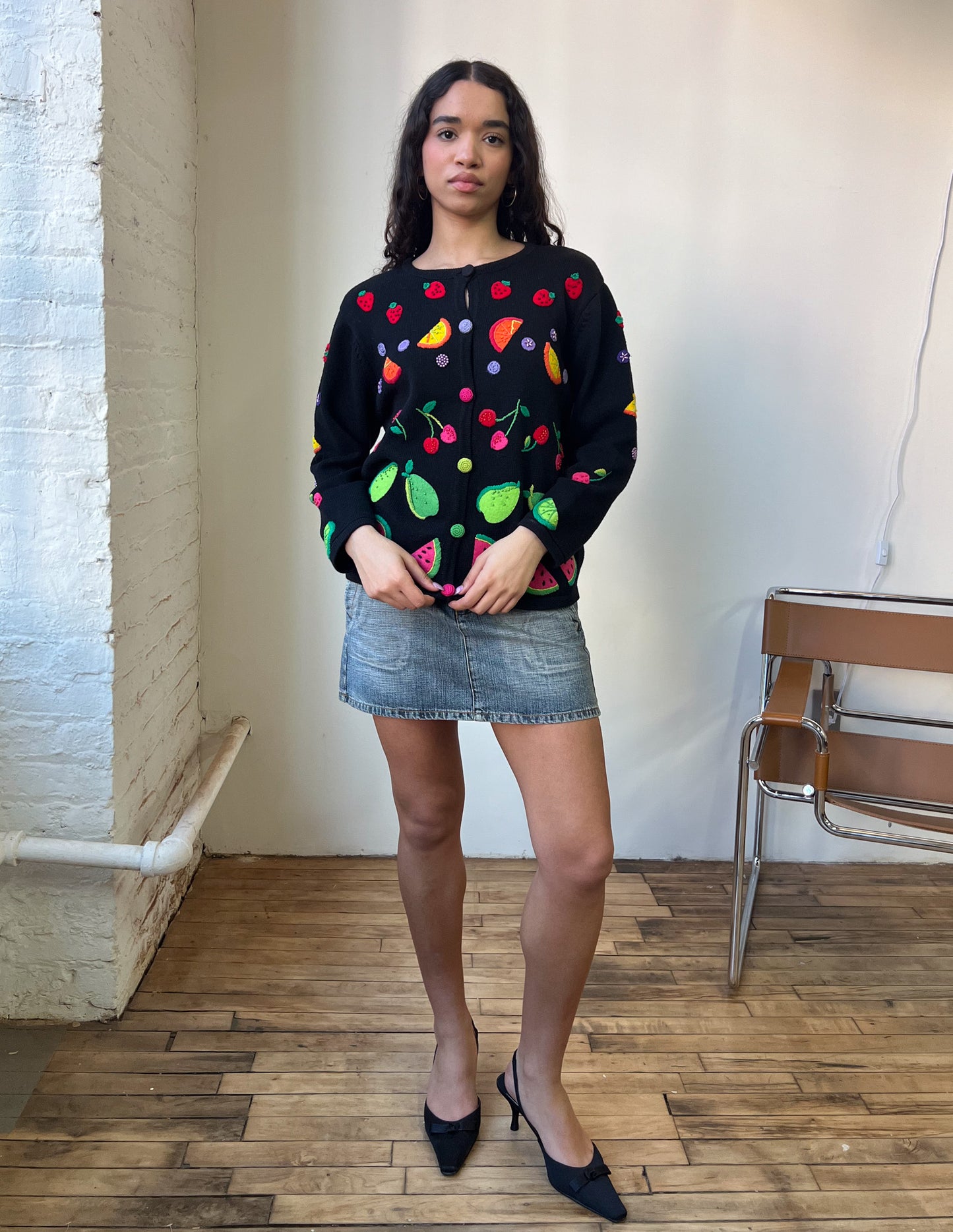 Vtg Talbots Fruit Cardigan
