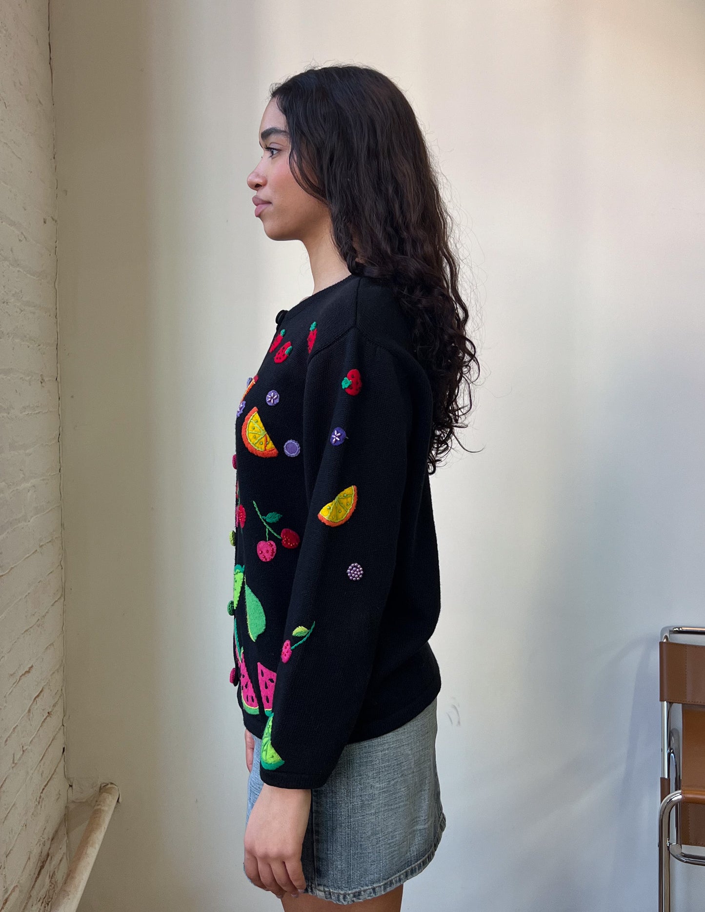 Vtg Talbots Fruit Cardigan