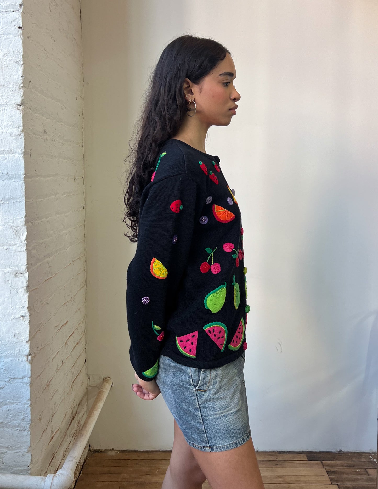Vtg Talbots Fruit Cardigan
