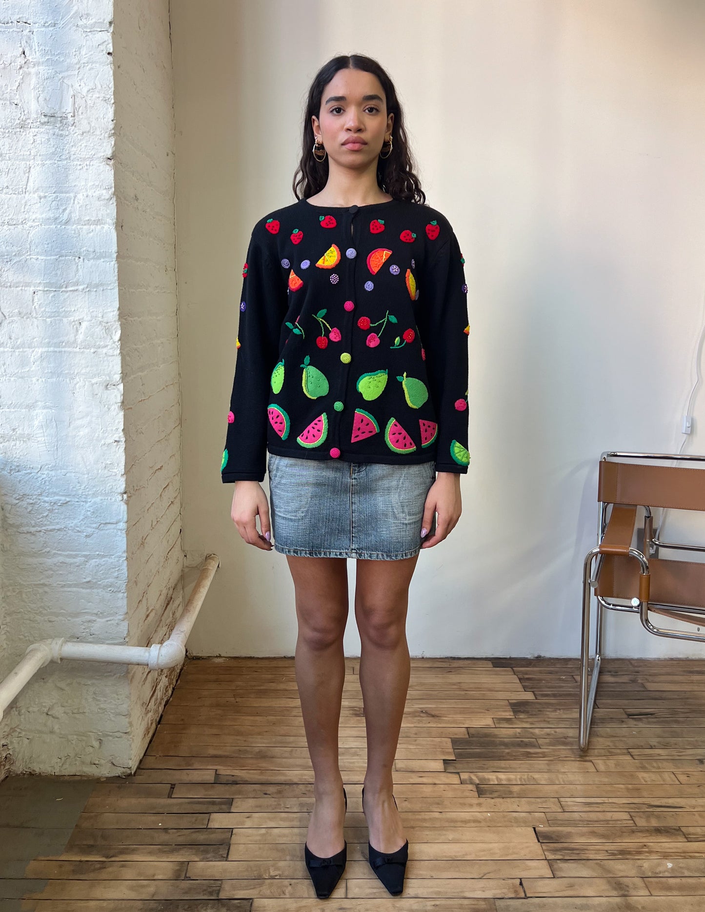 Vtg Talbots Fruit Cardigan