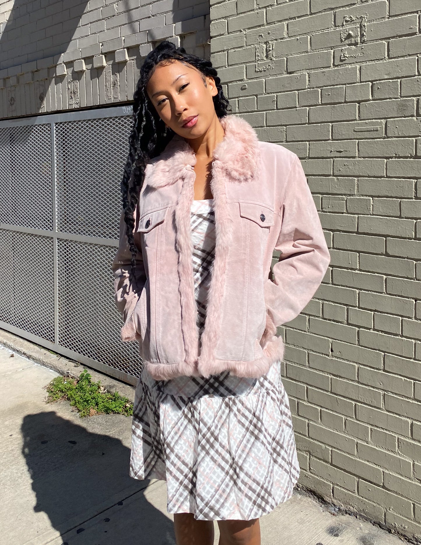 Wilson's Leather Pink Faux Fur Trimmed Jacket