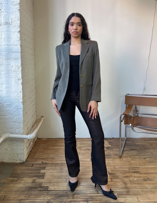 Georgio Armani Classico Olive Cashmere Blazer