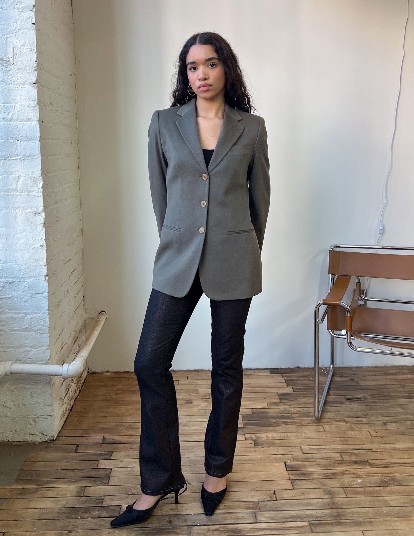 Georgio Armani Classico Olive Cashmere Blazer