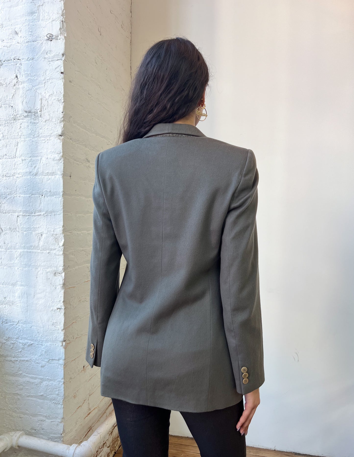Georgio Armani Classico Olive Cashmere Blazer