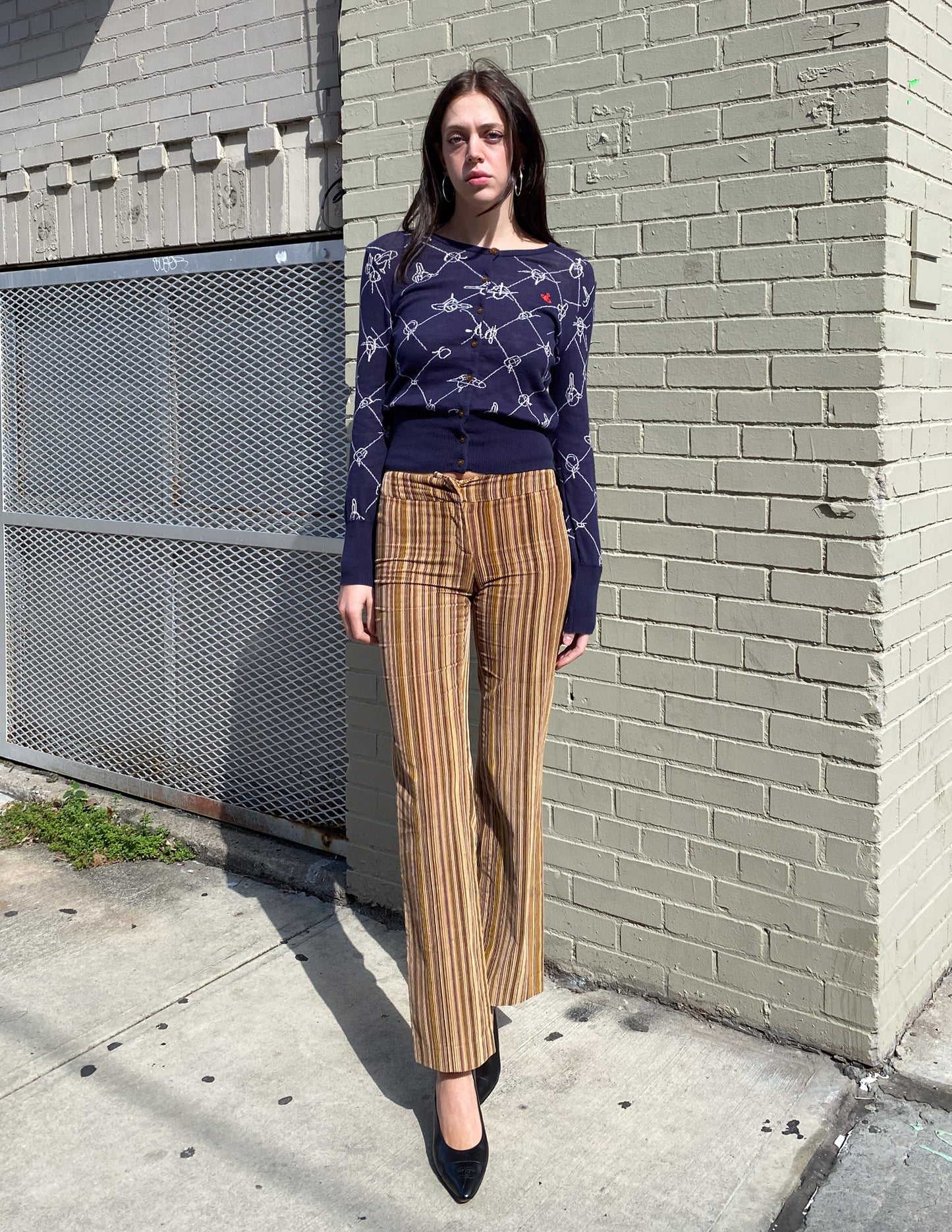 Versace Velvet Striped Pants