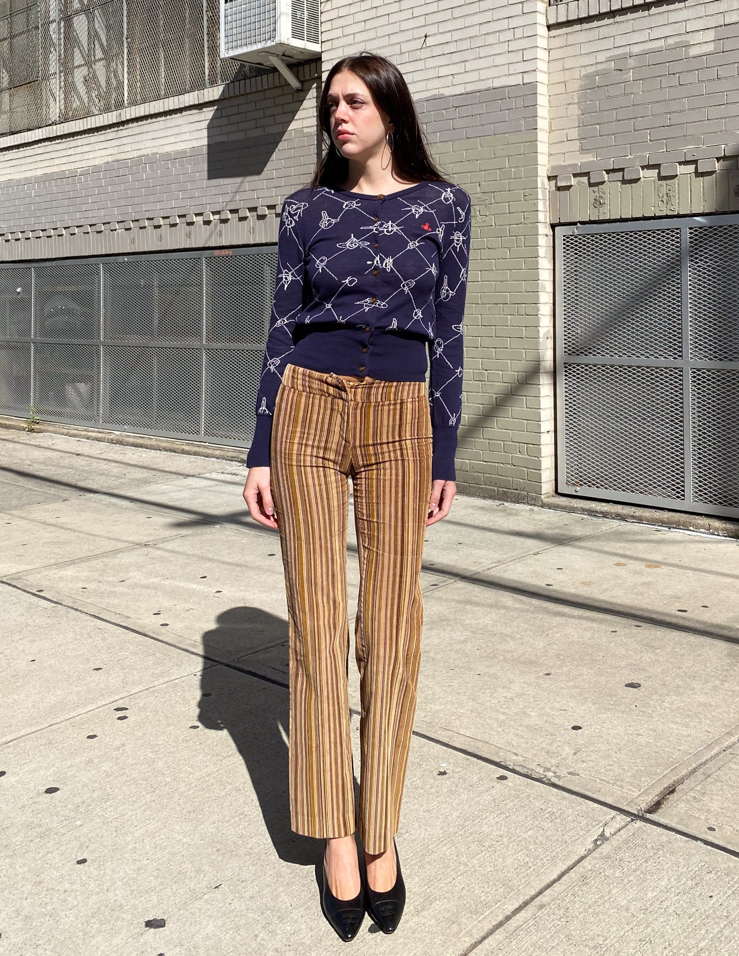 Versace Velvet Striped Pants