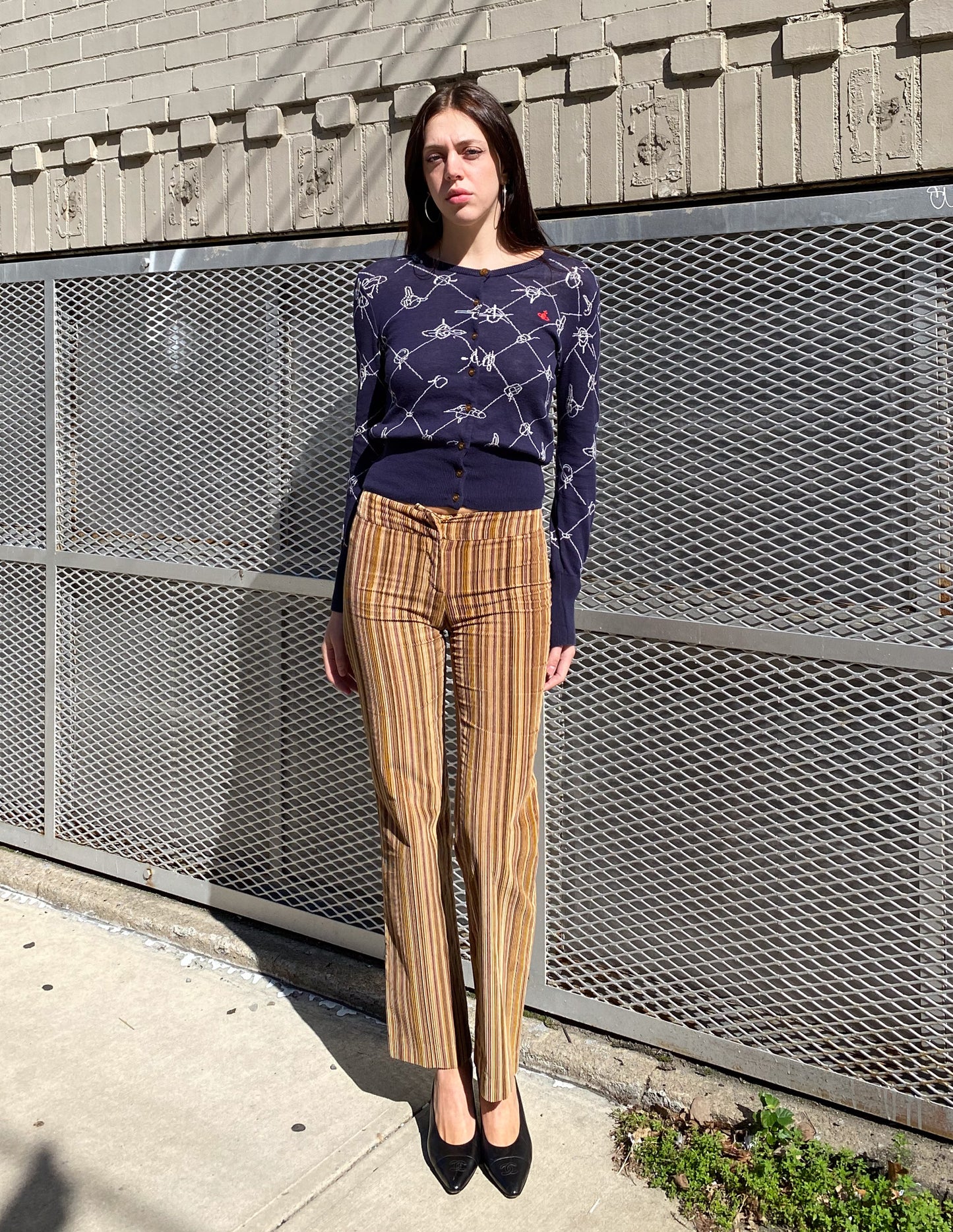 Versace Velvet Striped Pants