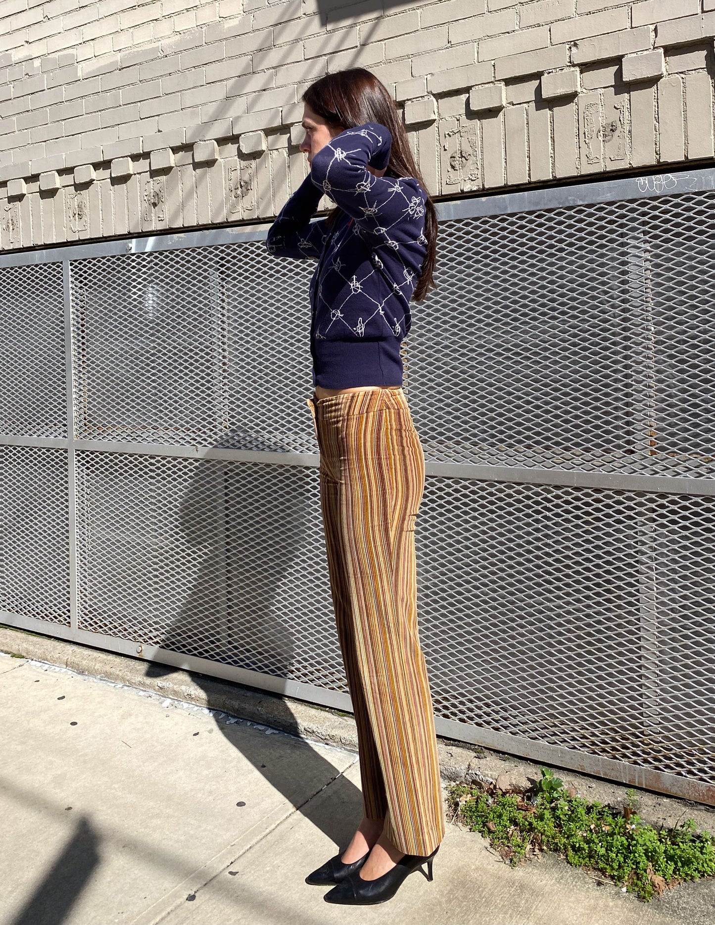 Versace Velvet Striped Pants