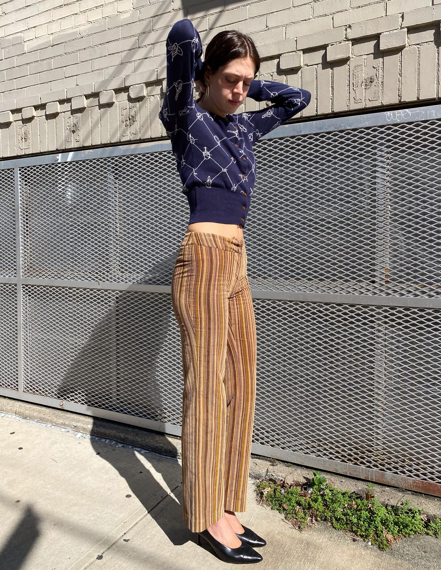 Versace Velvet Striped Pants