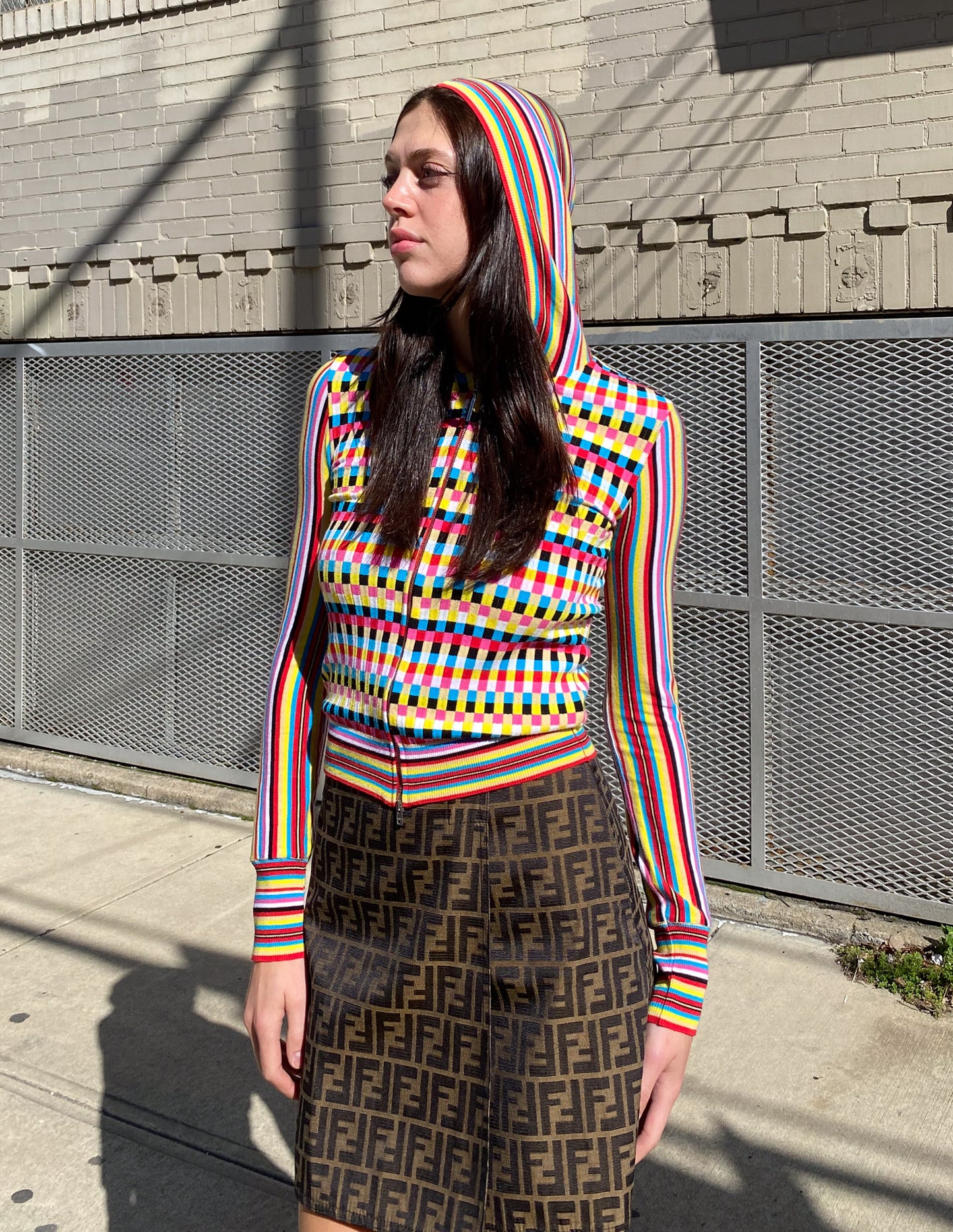 Vtg Versace Classic Multicolored Zip Up