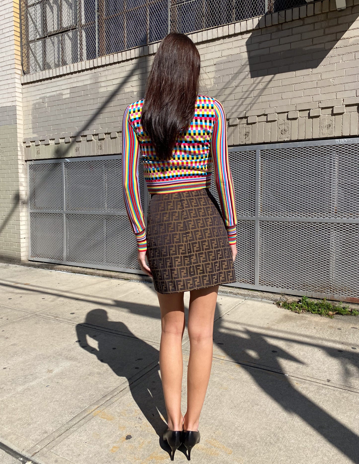 Fendi Zucca All Over Print Wrap Skirt