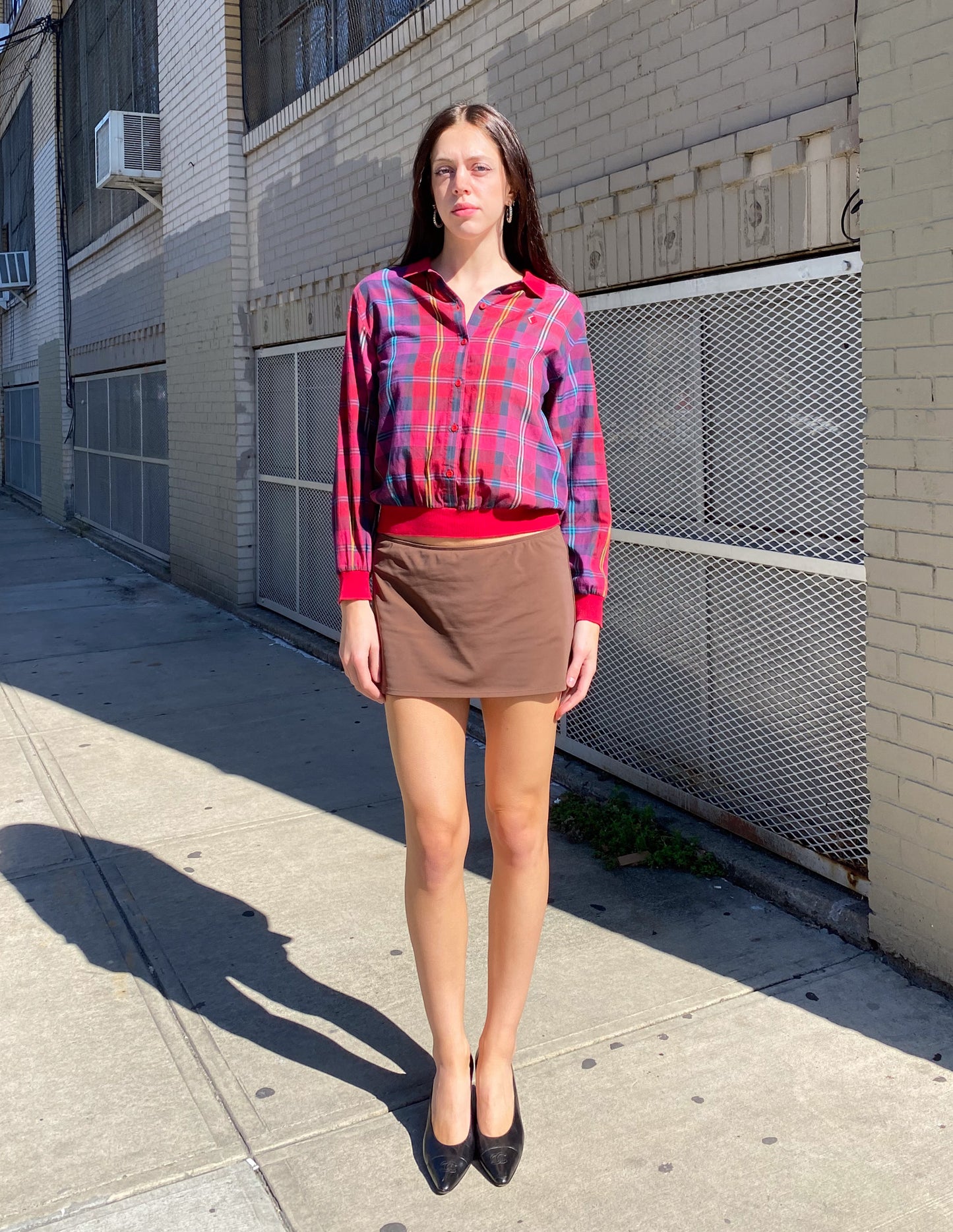 Christian Dior Sports Red Plaid Button Down