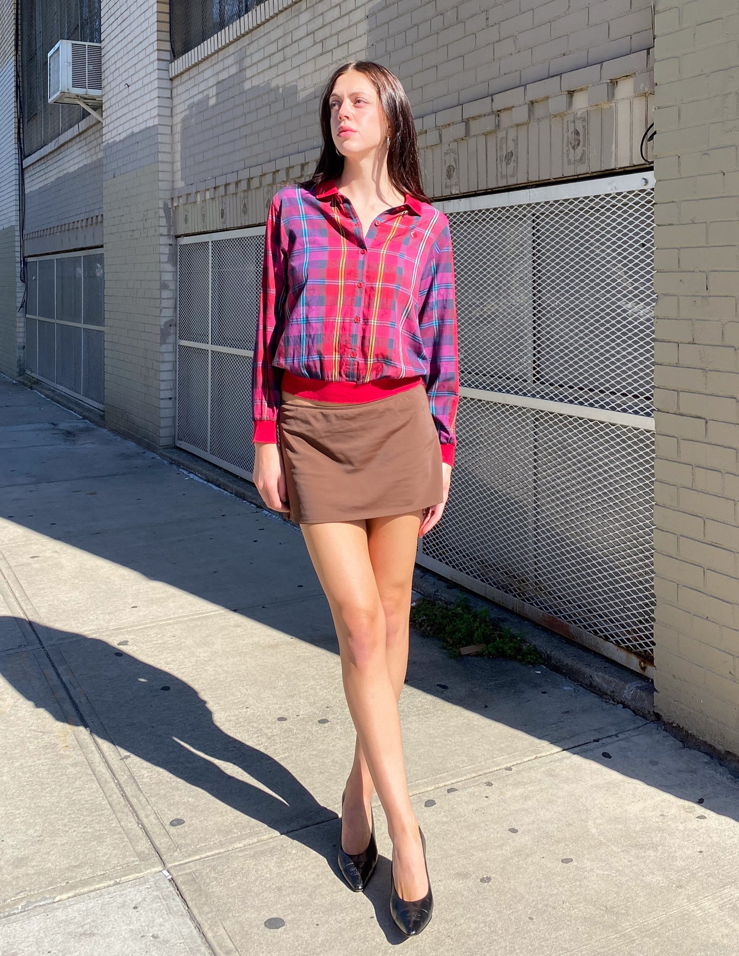 Christian Dior Sports Red Plaid Button Down