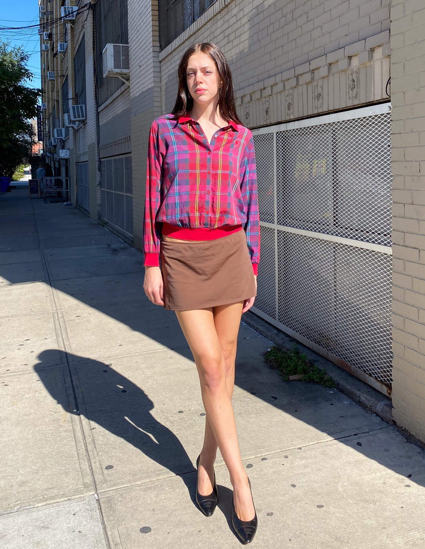 Christian Dior Sports Red Plaid Button Down
