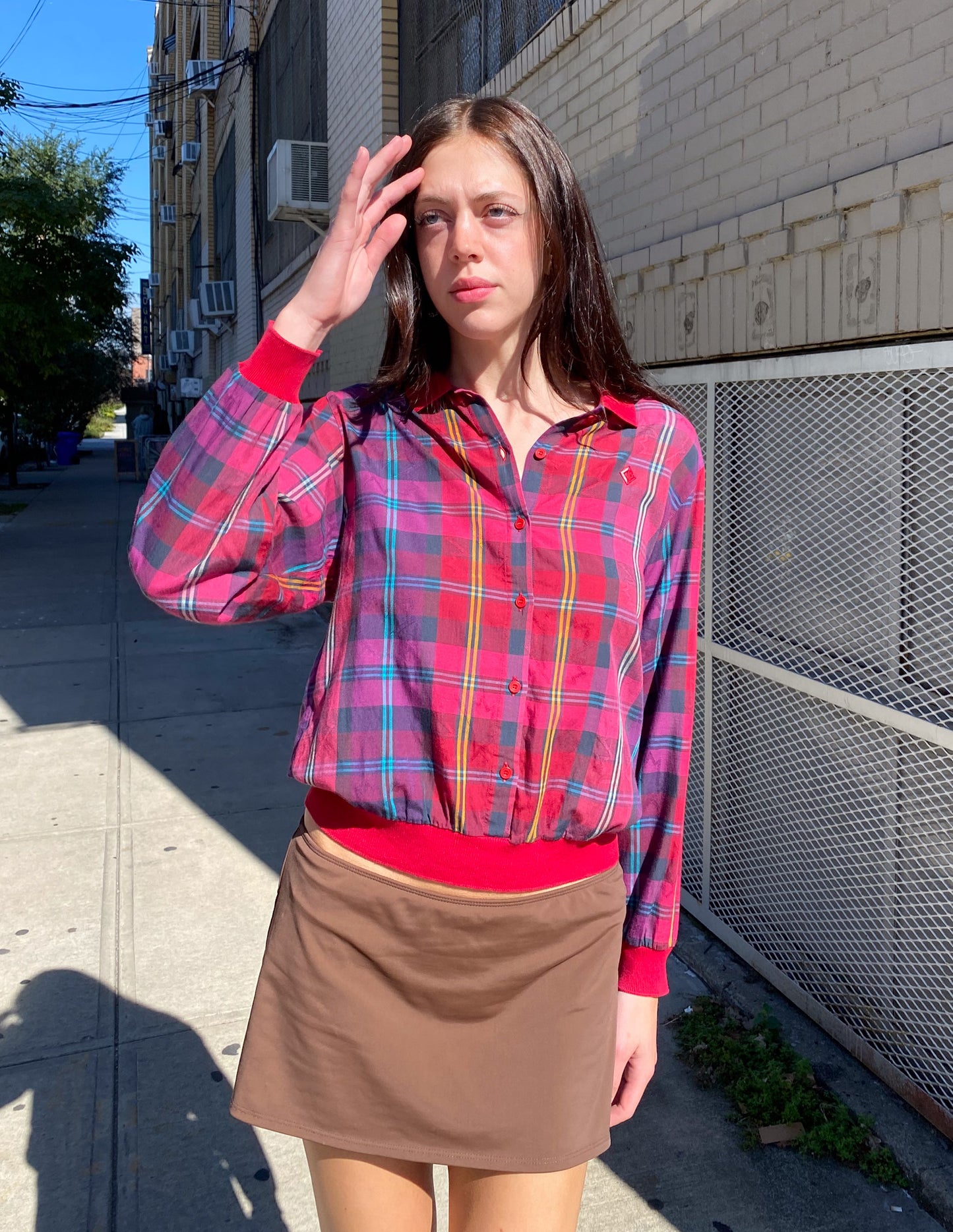 Christian Dior Sports Red Plaid Button Down