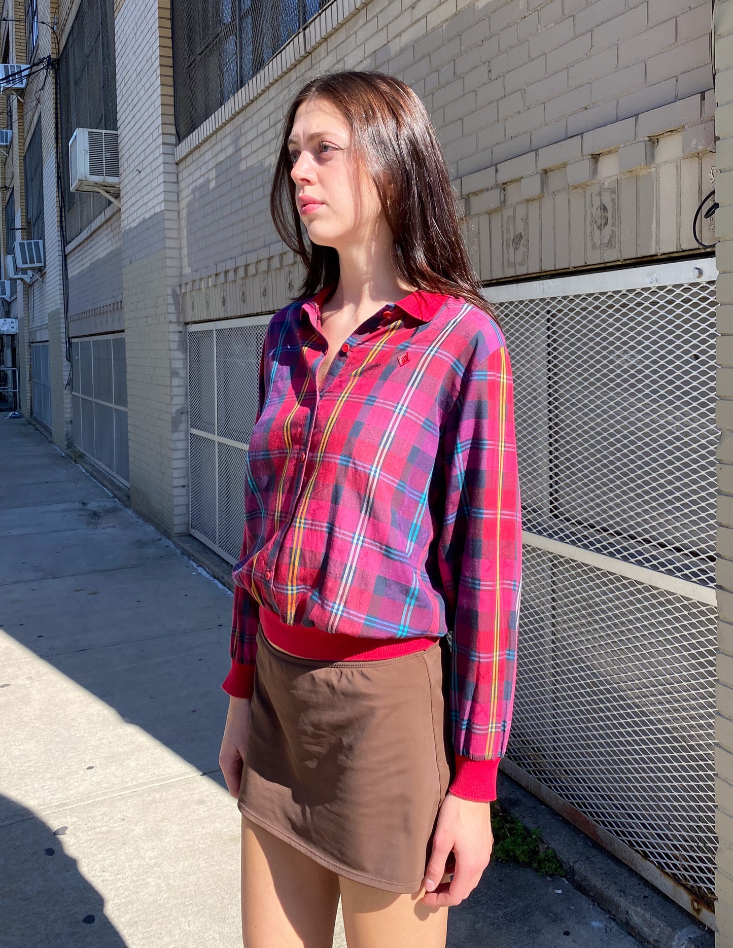 Christian Dior Sports Red Plaid Button Down