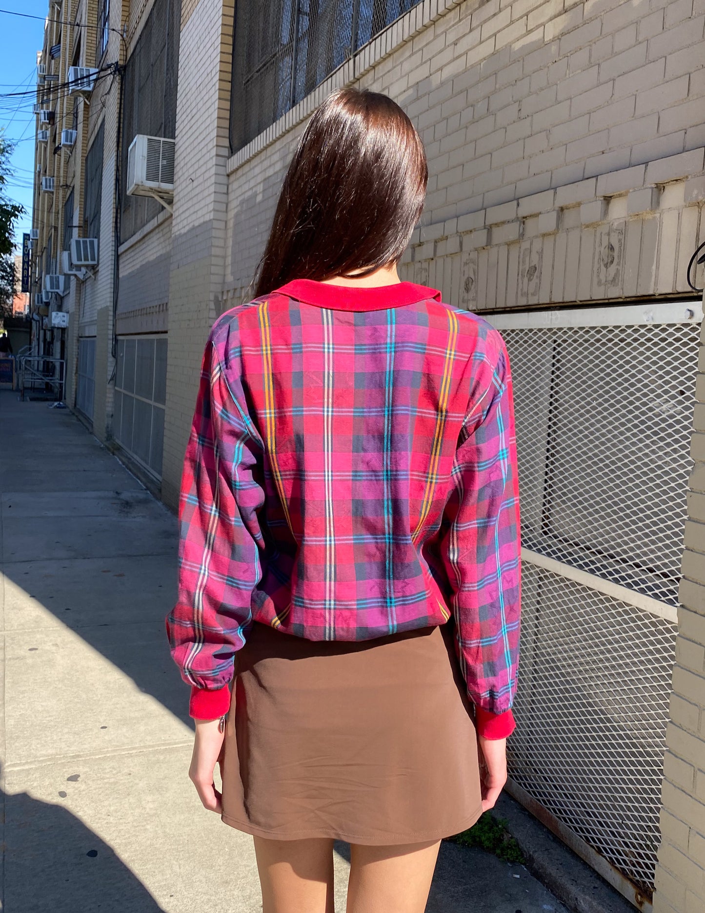 Christian Dior Sports Red Plaid Button Down
