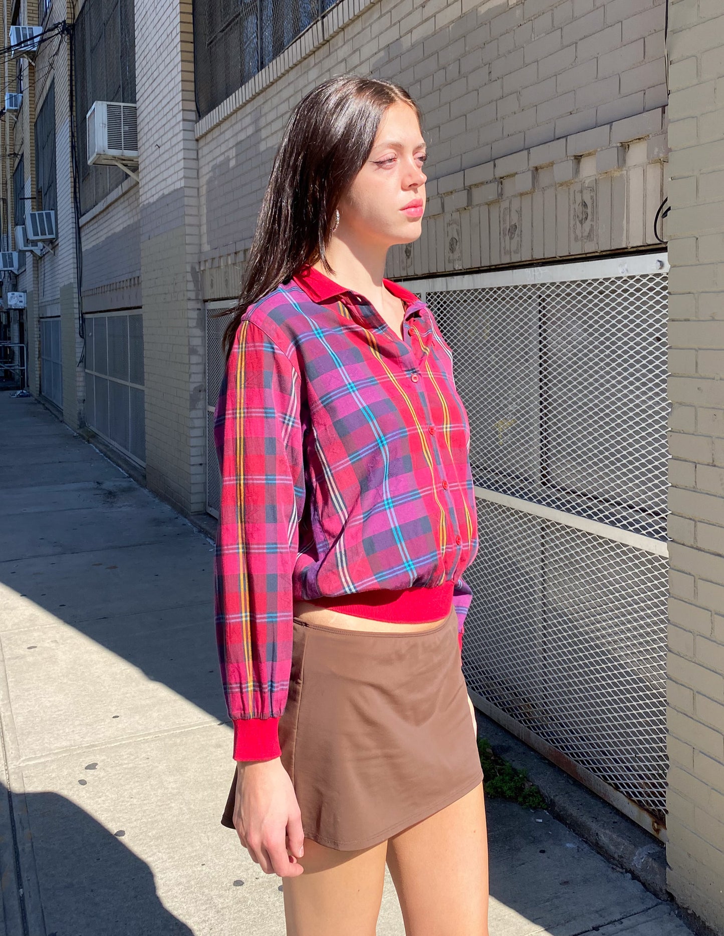 Christian Dior Sports Red Plaid Button Down