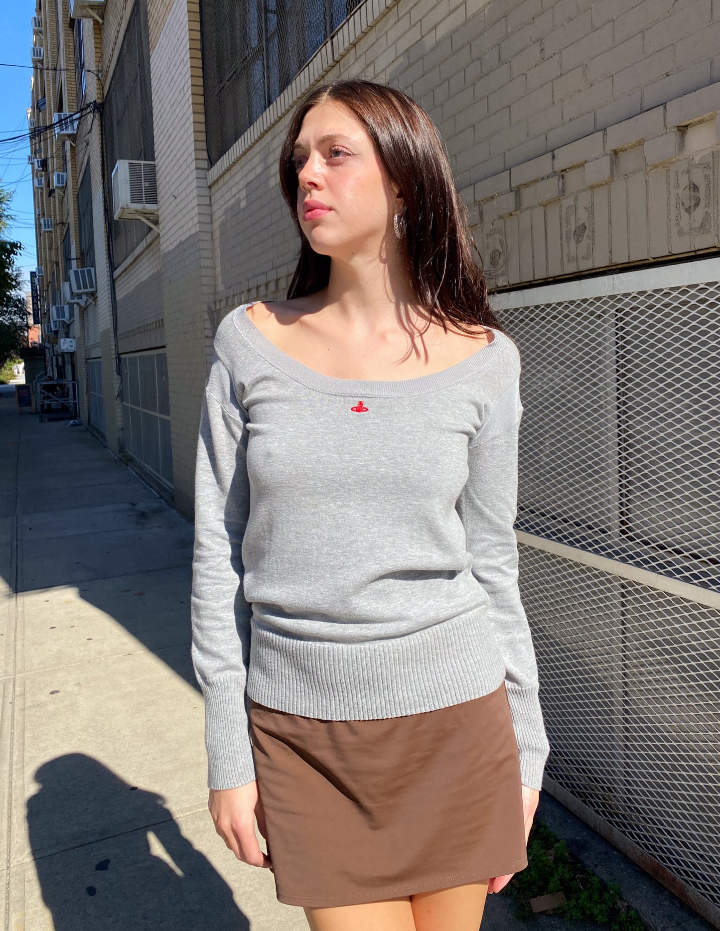 Vivienne Westwood Red Label Grey Orb Detail Sweater