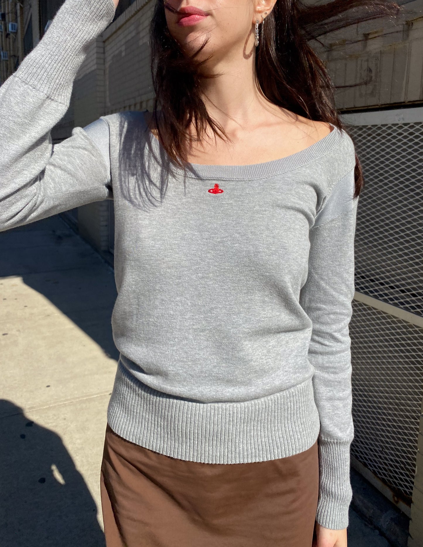 Vivienne Westwood Red Label Grey Orb Detail Sweater