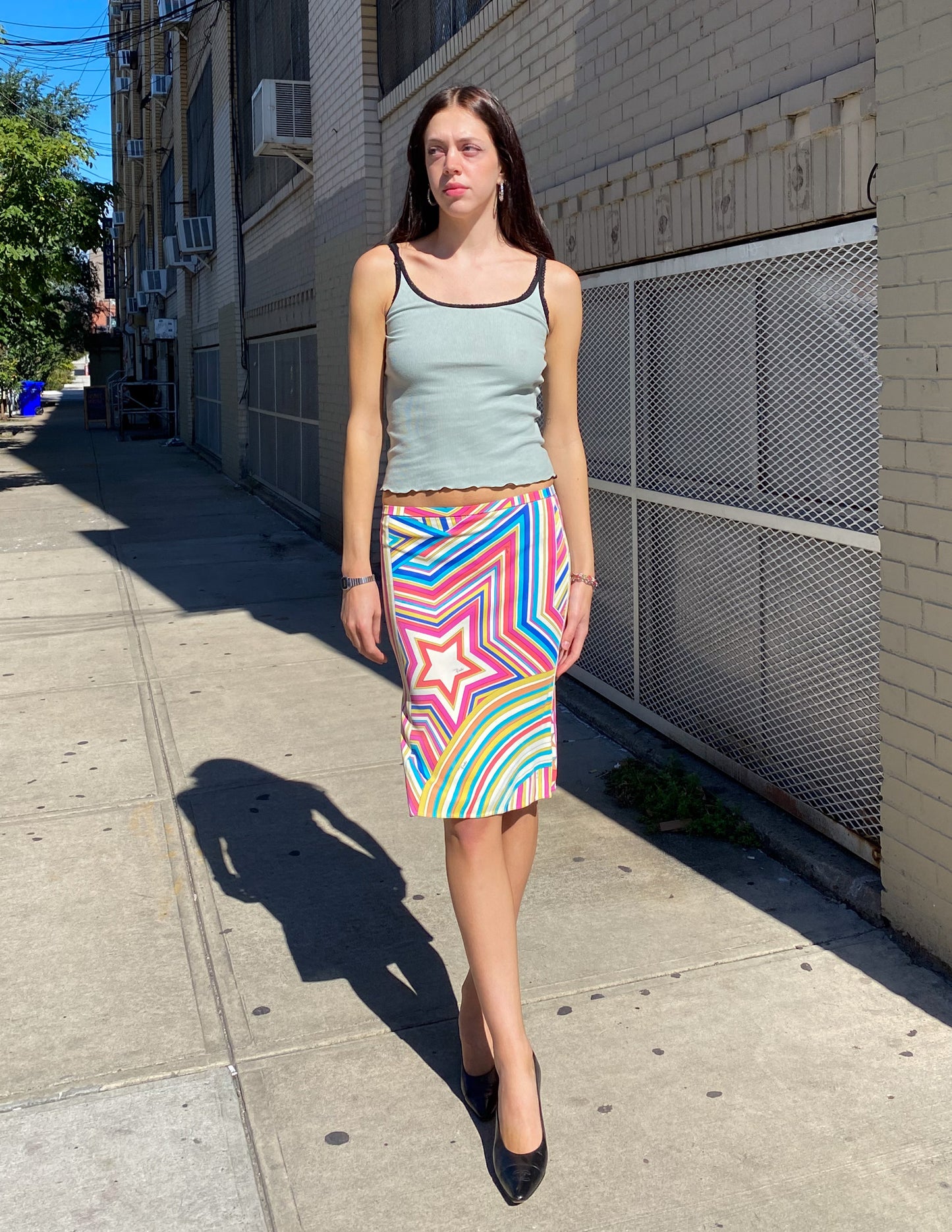 Teal Lace Trimmed Corset Detail Tank