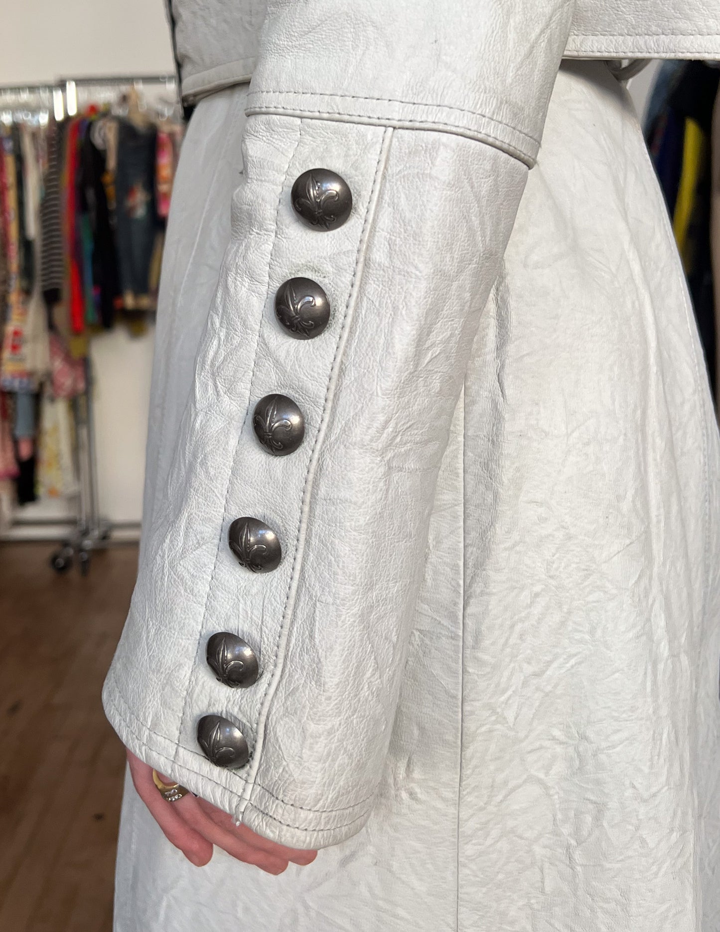 White Leather Trench