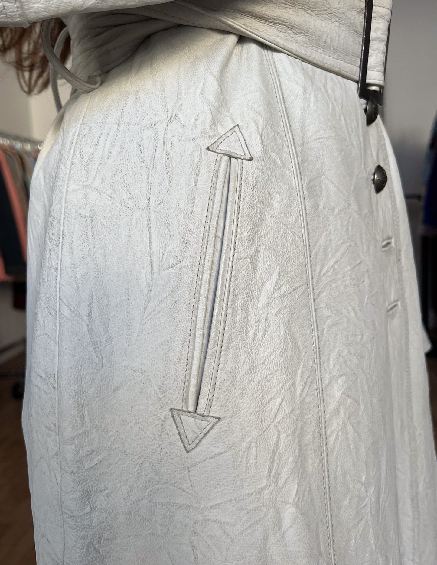 White Leather Trench