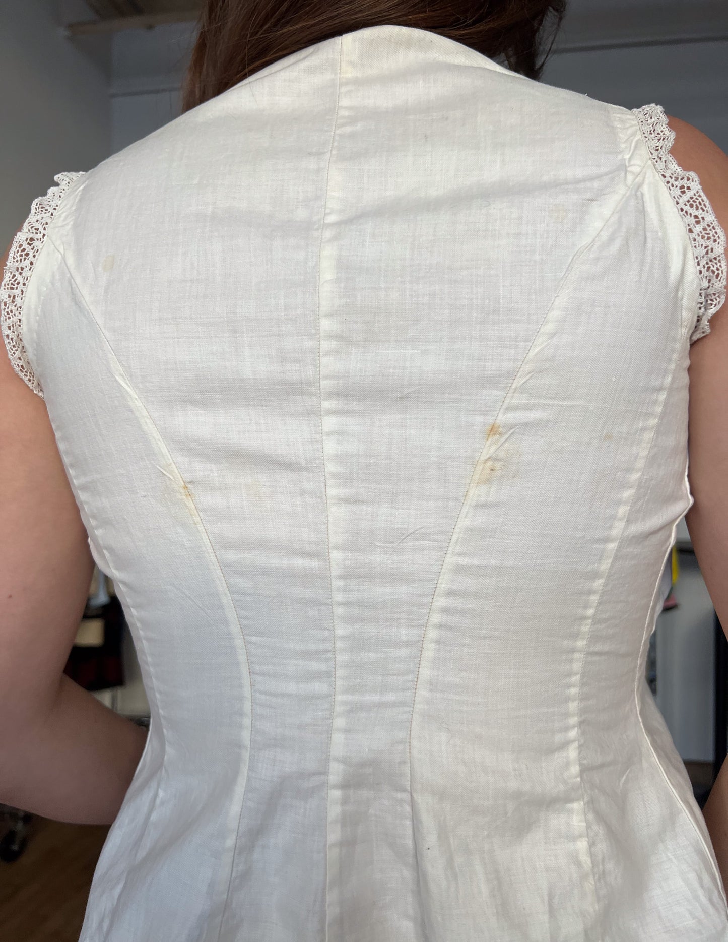 Vtg Antique 1880 Bustle Era Corset Cover Camisole