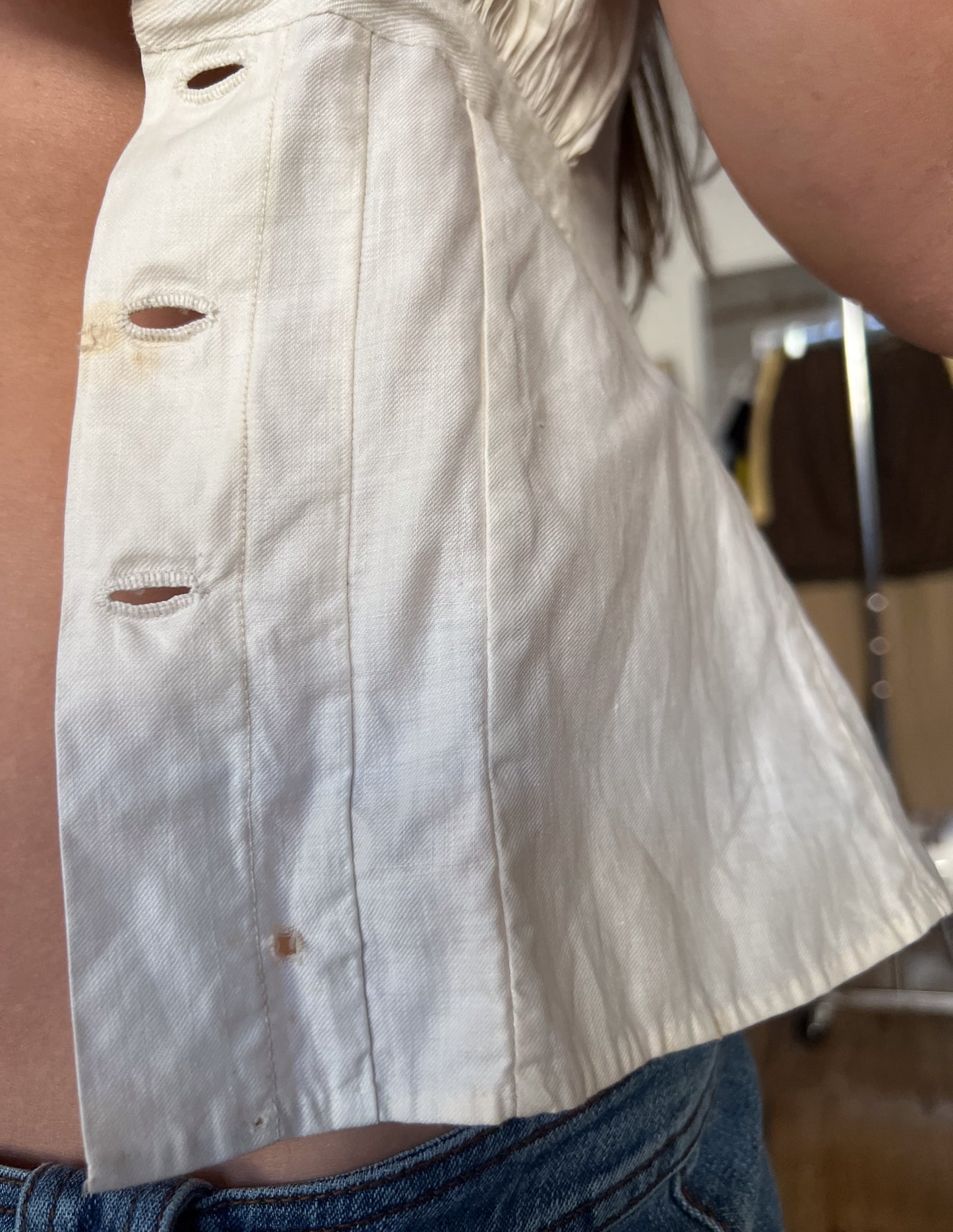 Vtg Antique 1880 Bustle Era Corset Cover Camisole