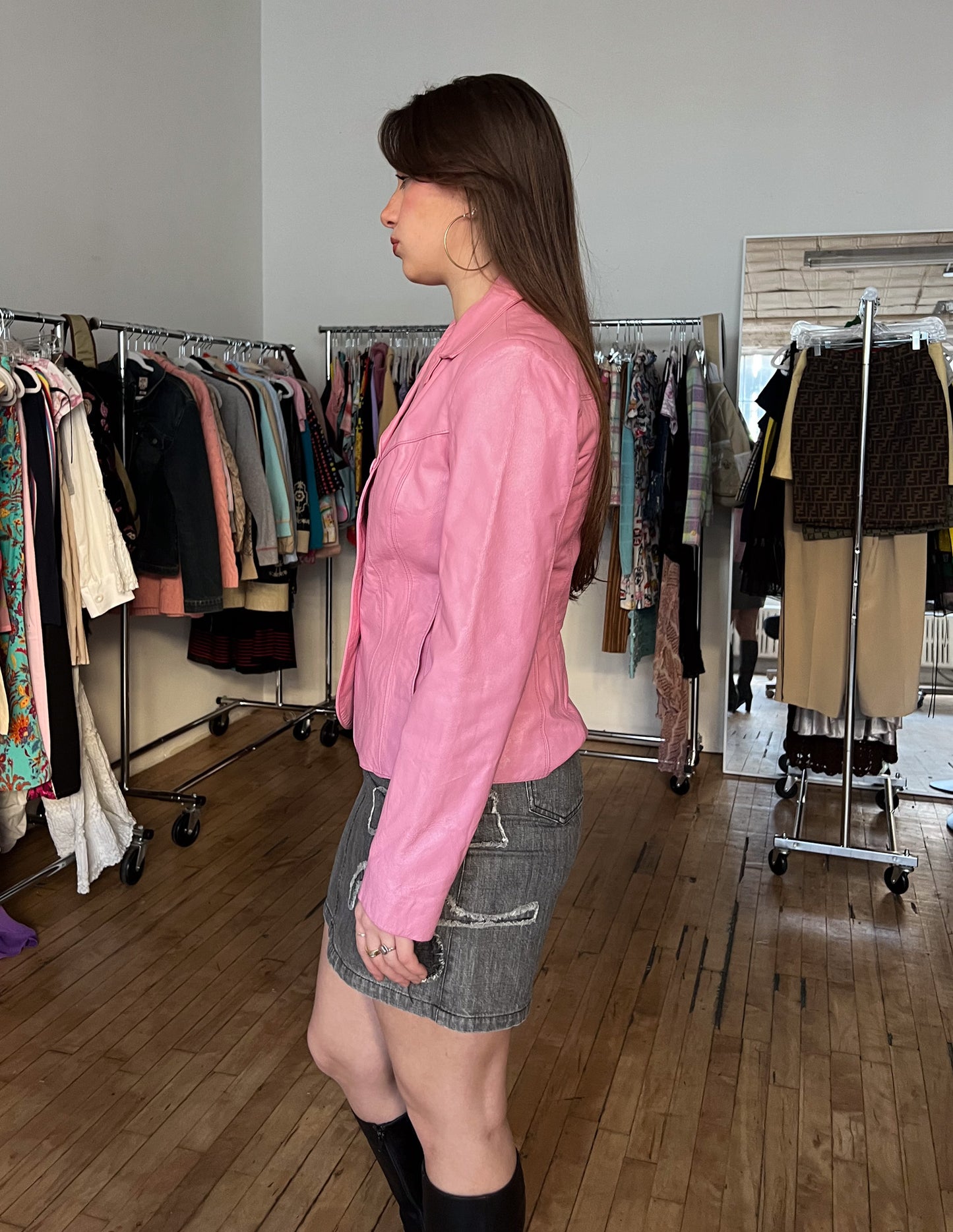 Barbie Pink Vtg Leather Jacket
