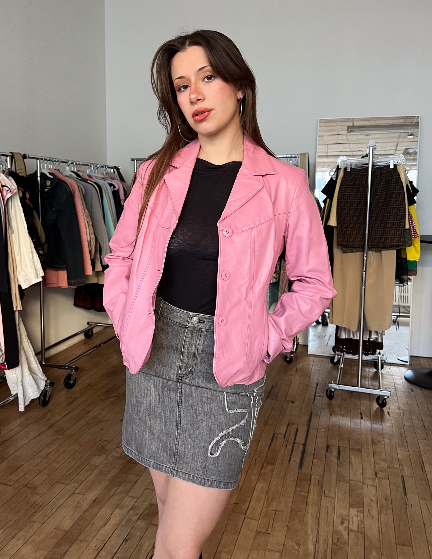 Barbie Pink Vtg Leather Jacket