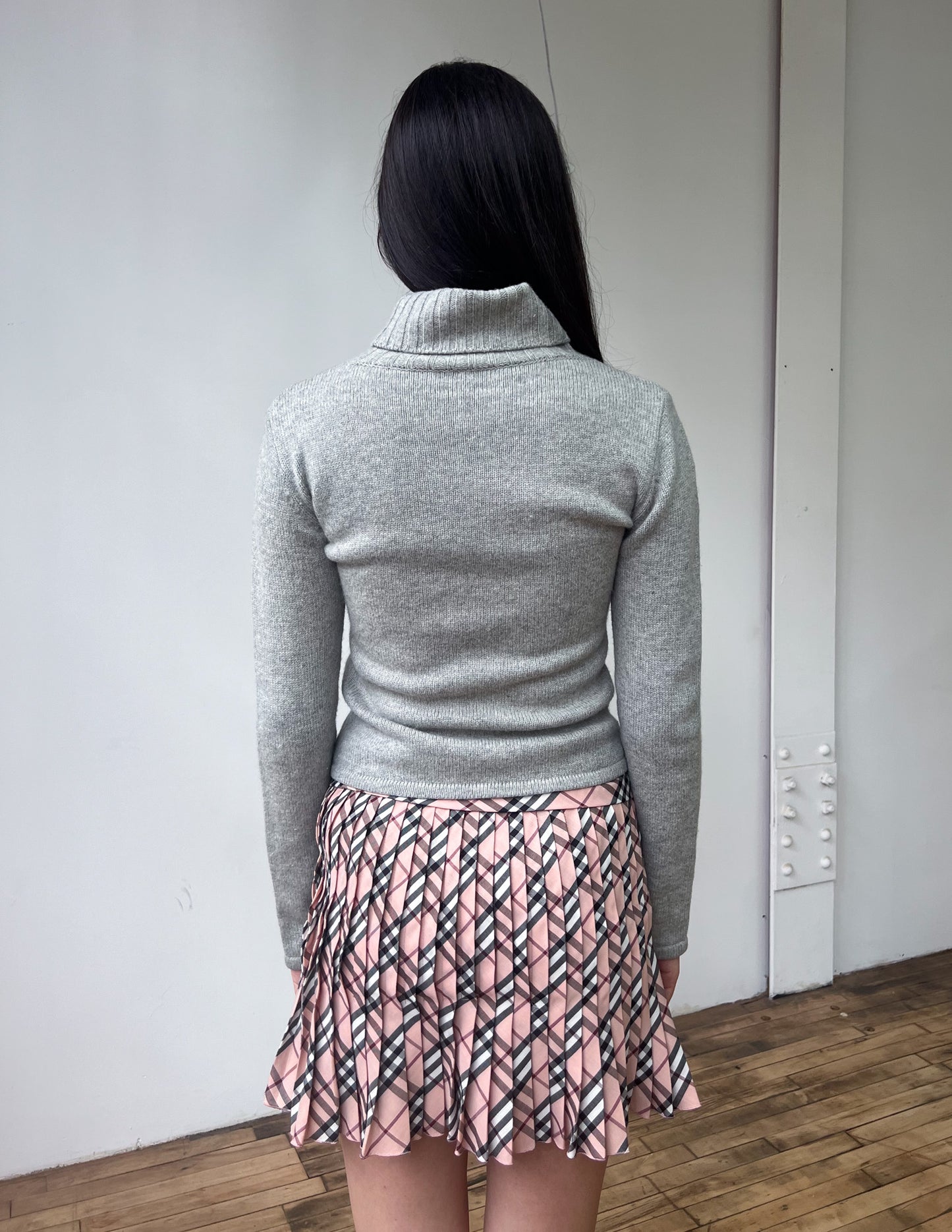 Courrèges Vintage Grey Wool Turtleneck Sweater