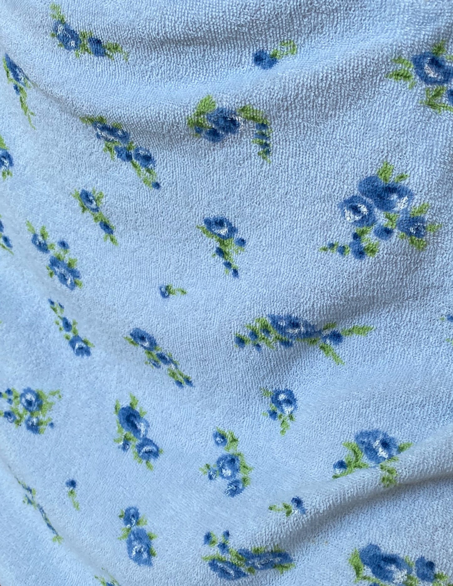 Vtg VS Terry Baby Blue Floral Two Piece Set