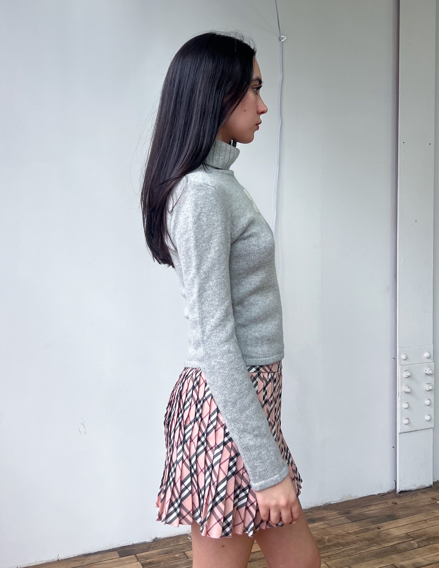 Courrèges Vintage Grey Wool Turtleneck Sweater