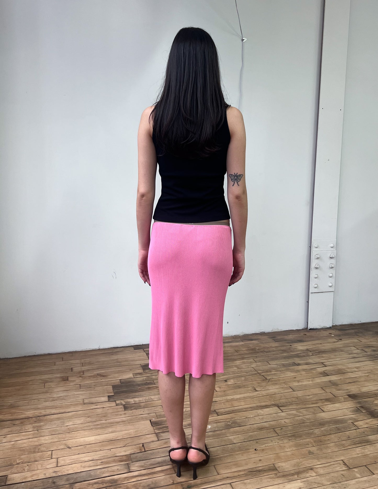 Vtg Fendi Pink Slip Skirt
