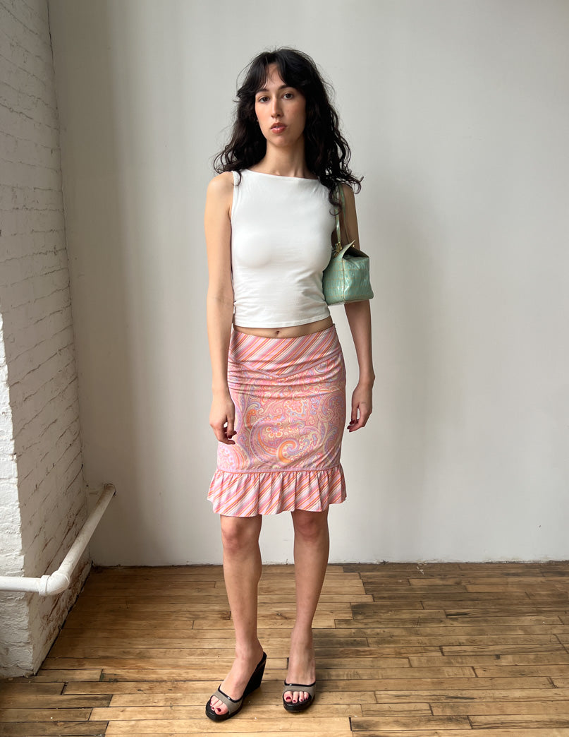 Jill Stuart Paisley Stripe Midi Skirt