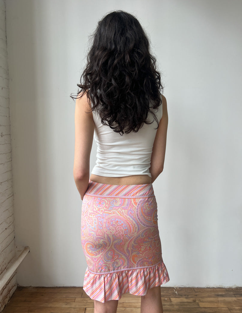 Jill Stuart Paisley Stripe Midi Skirt