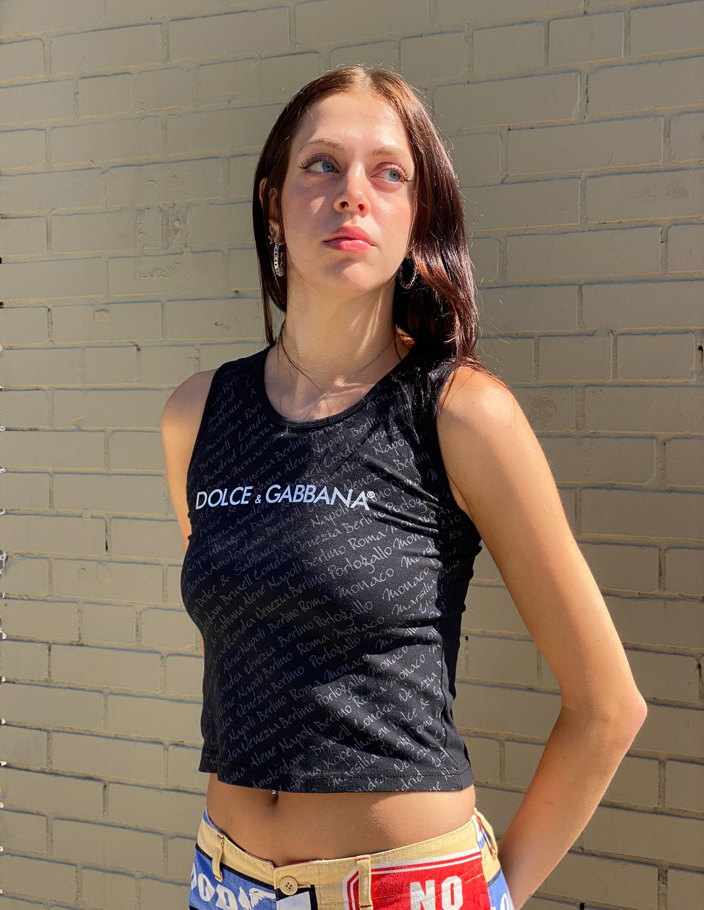 Dolce & Gabbana Logo All Over Print Baby Tank